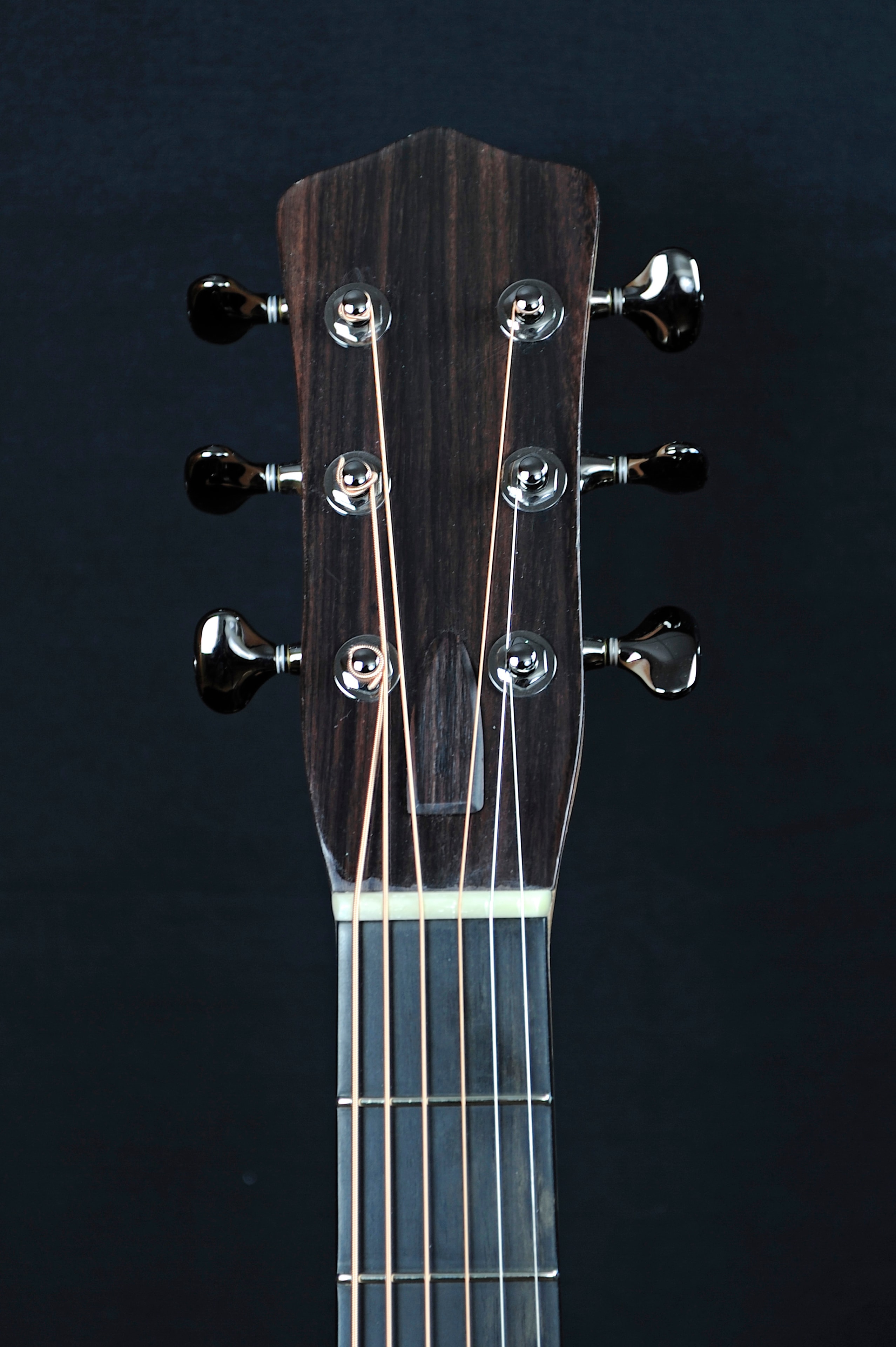 MRK01B-0617L — fingerboard detail showing custom abalone inlay