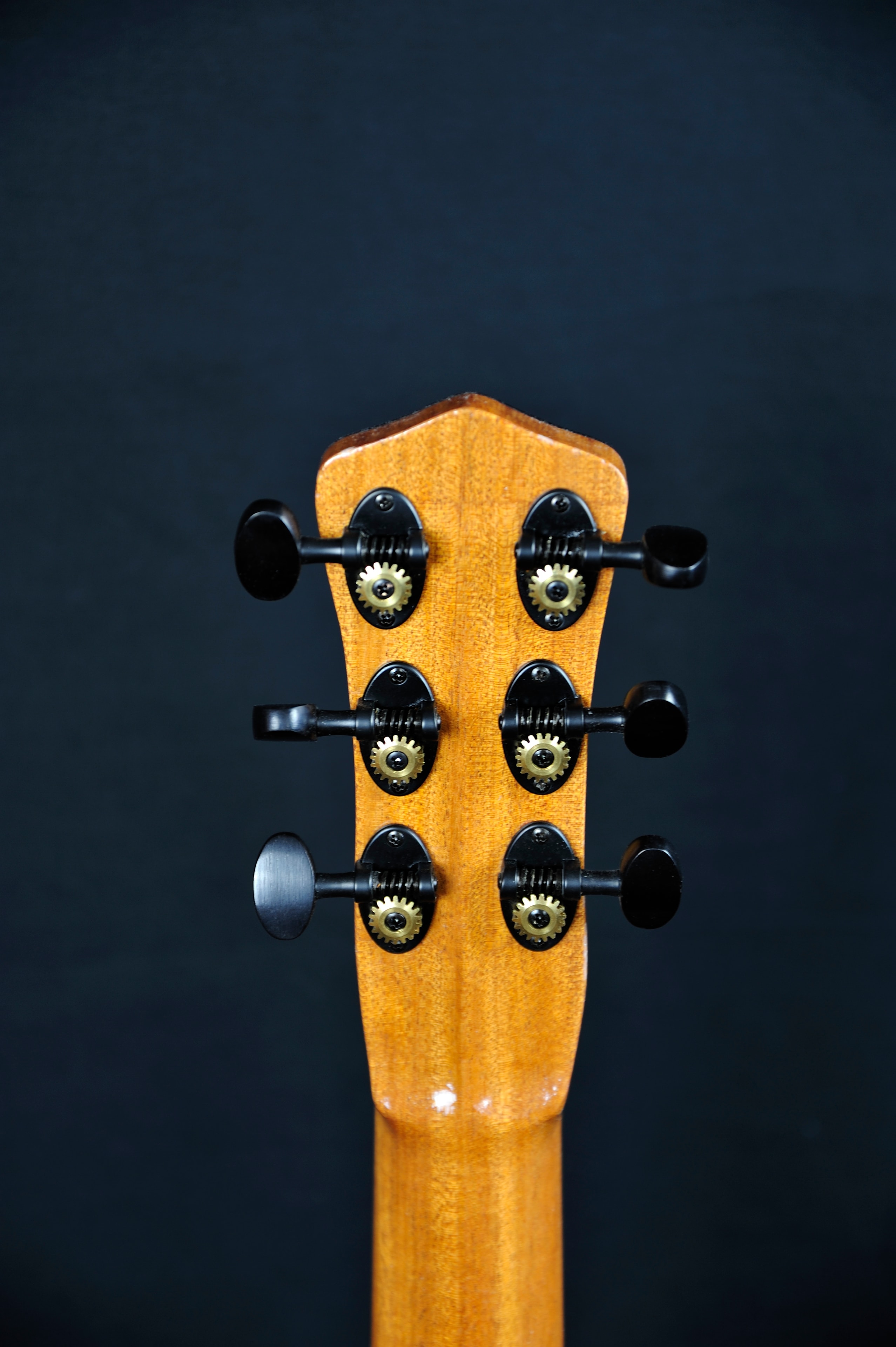 MRK01B-0717L — headstock back showing Goth black open gear tuners