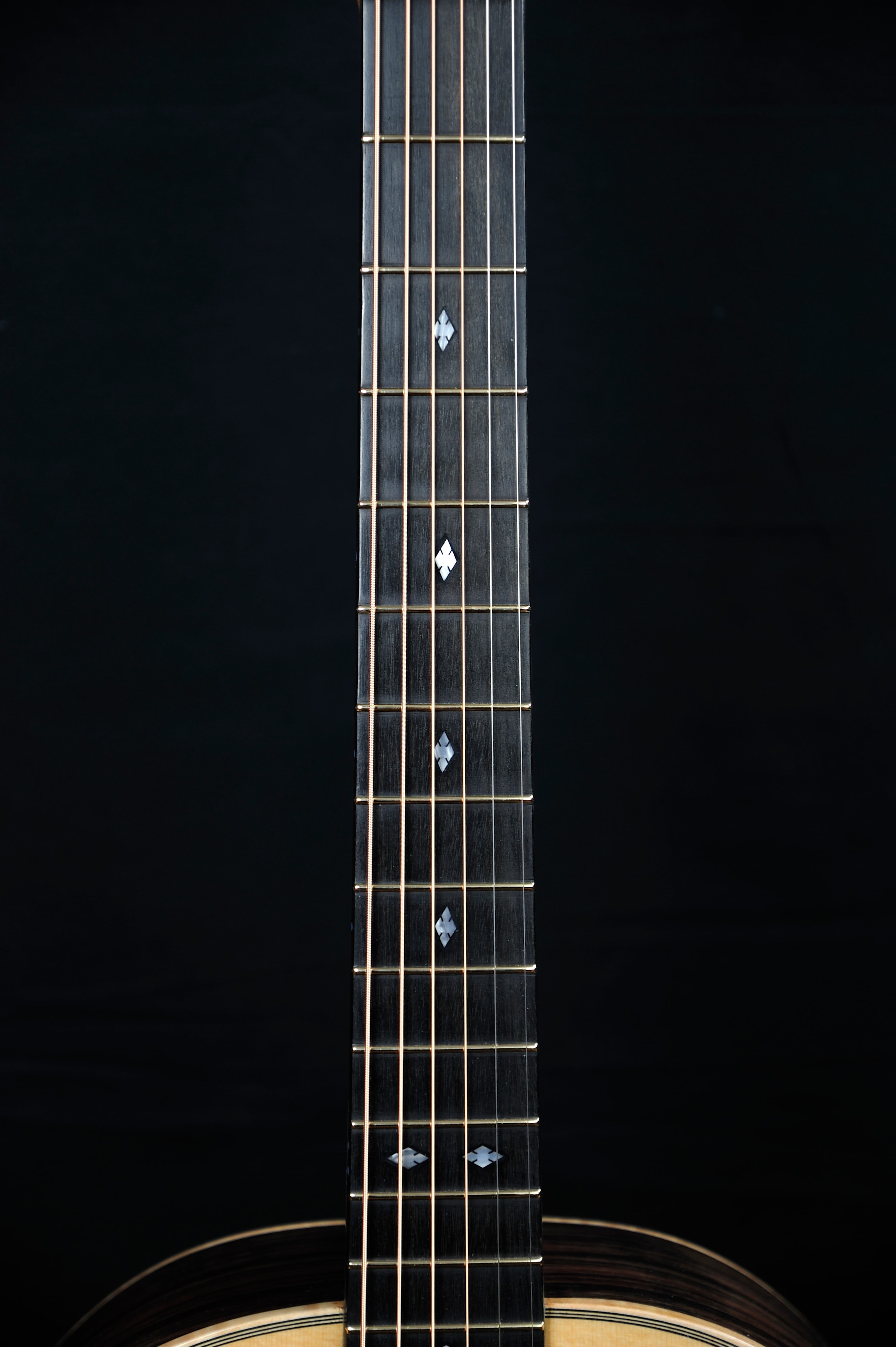 MRK01B-0717L — fingerboard detail showing rosewood and diamond inlay markers