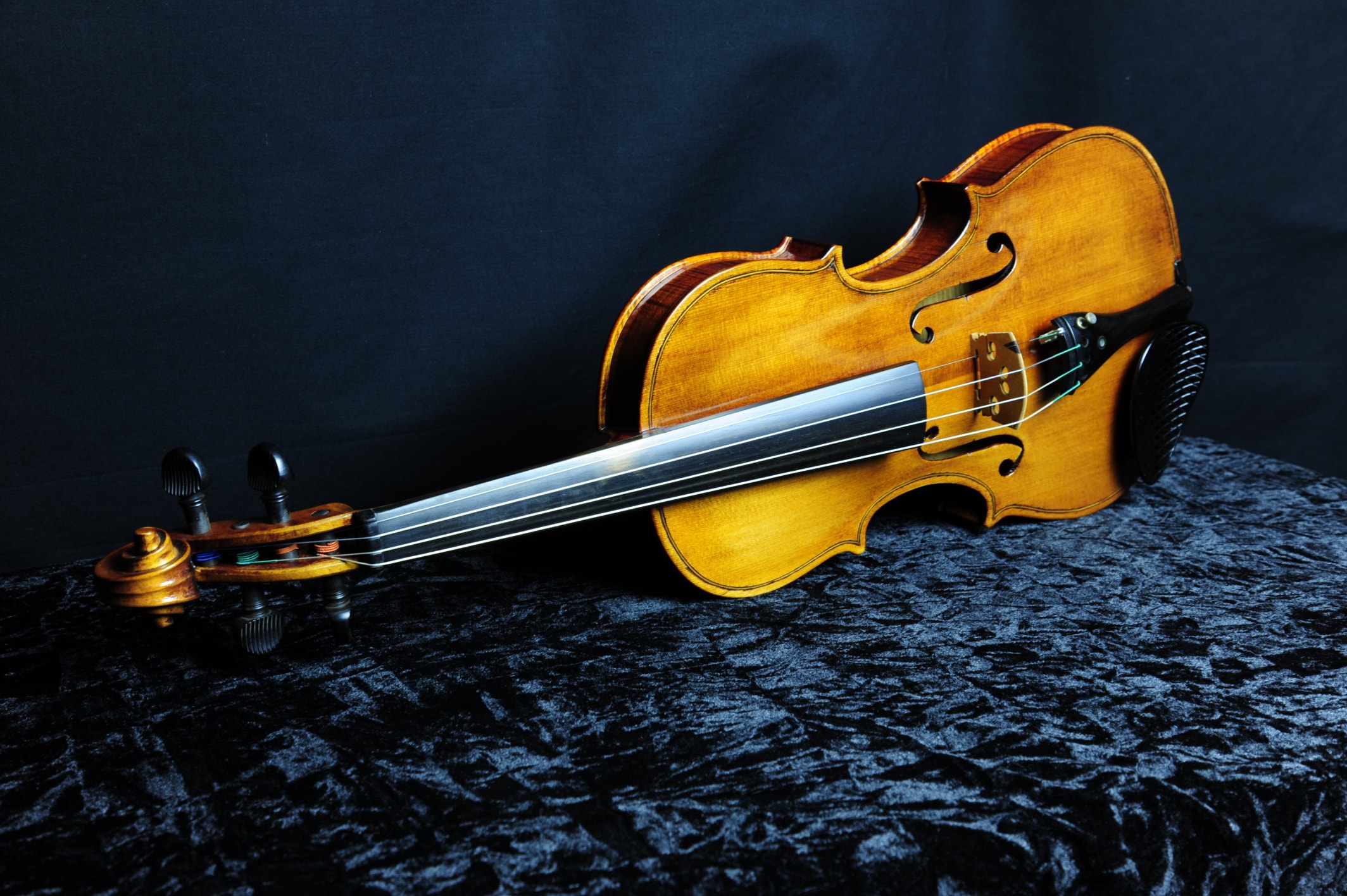 Stradivarius Model Violin — back view showing close-grained flamed maple body