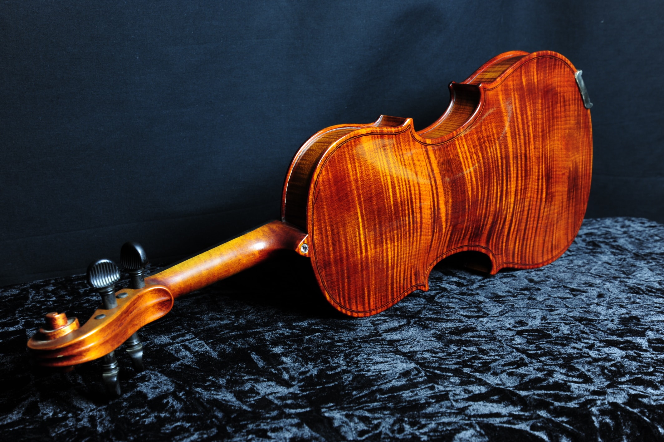 Stradivarius Model Violin — neck heel and back plate joint detail